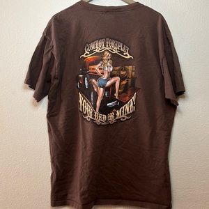 “ Cowboy foreplay “ graphic T-shirt